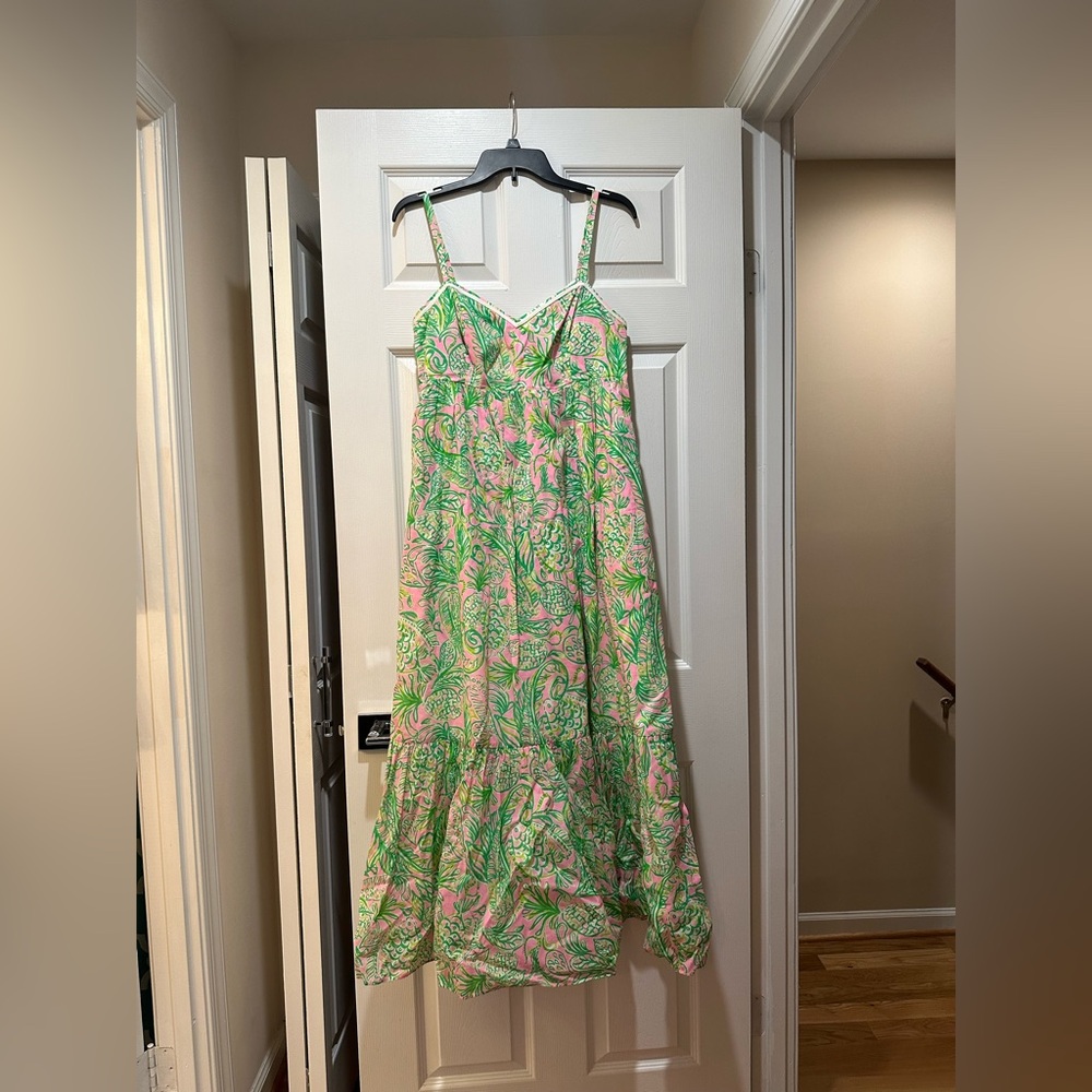 Vintage Floral Green and Pink Women's 100% cotton Dress
